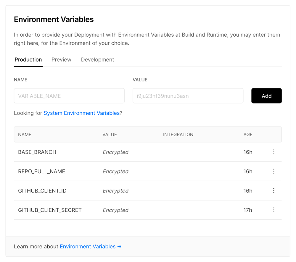 vercel-env-variables