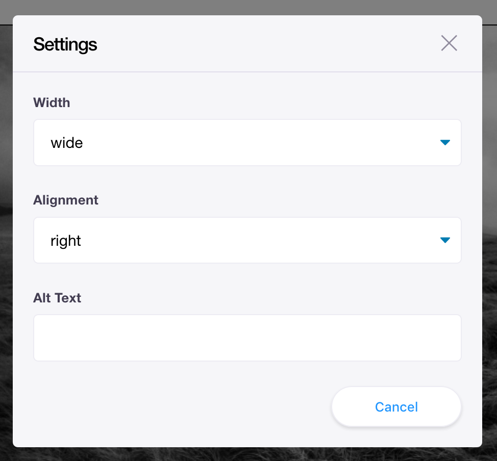 TinaCMS: Inline Blocks Settings Modal